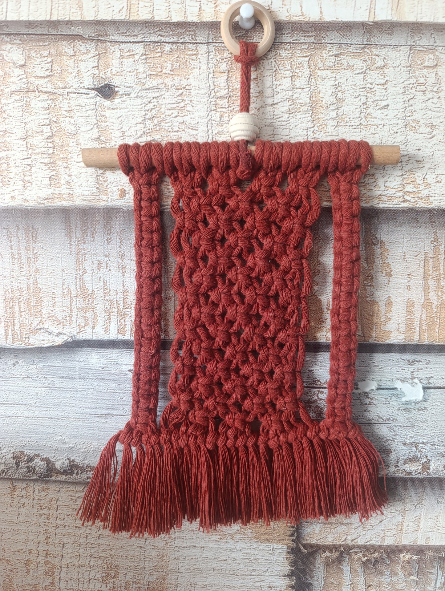 Porte photos mural en macramé artisanal - 20cm*16cm