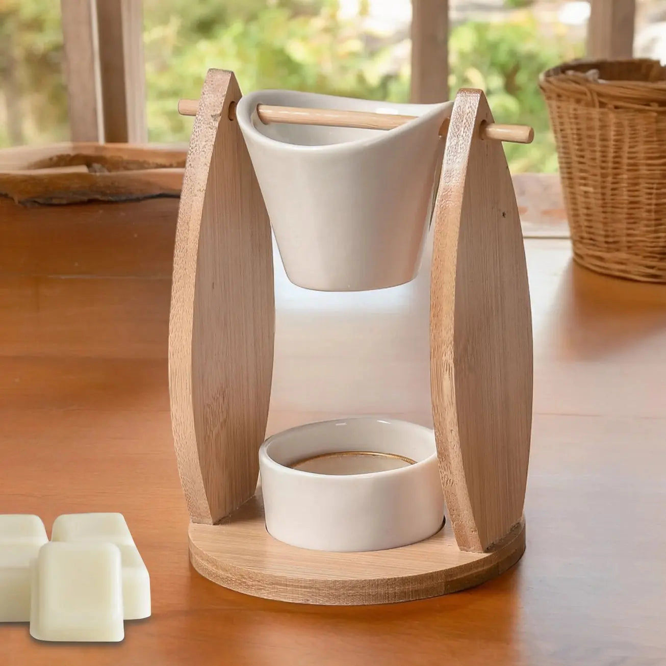 Brûleur Fondant Cire Parfumée Voile – Bambou et Céramique