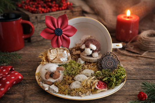 Diorama "le jardin apprivoisé" - création artisanale