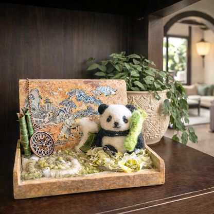 Diorama "le veilleur de bambou" - création artisanale