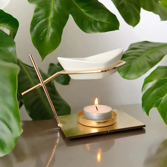 Brûleur Huile et Fondant Parfumé Matelot métal et céramique