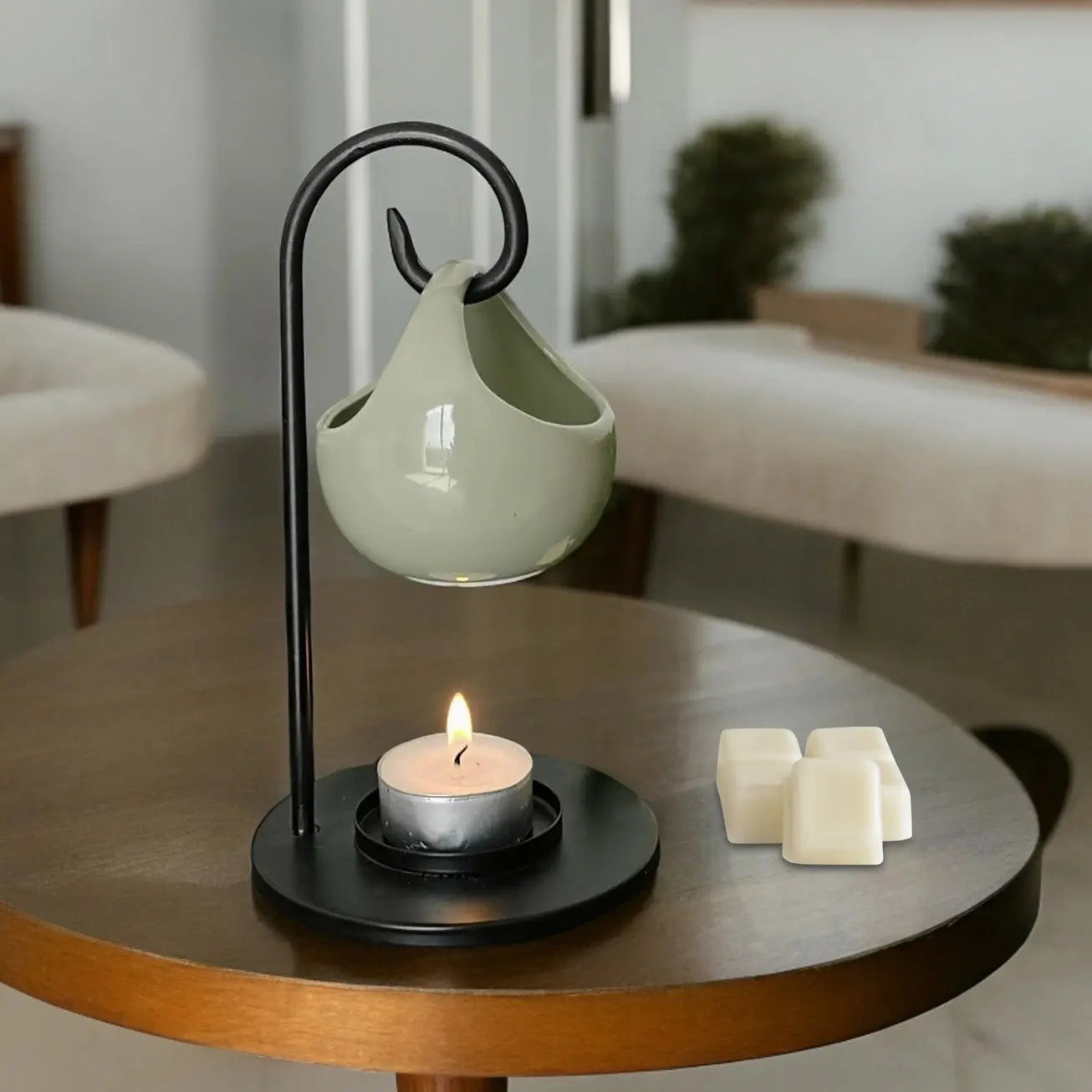 Brûle Parfum fer forgé avec vasque céramique suspendue Seis